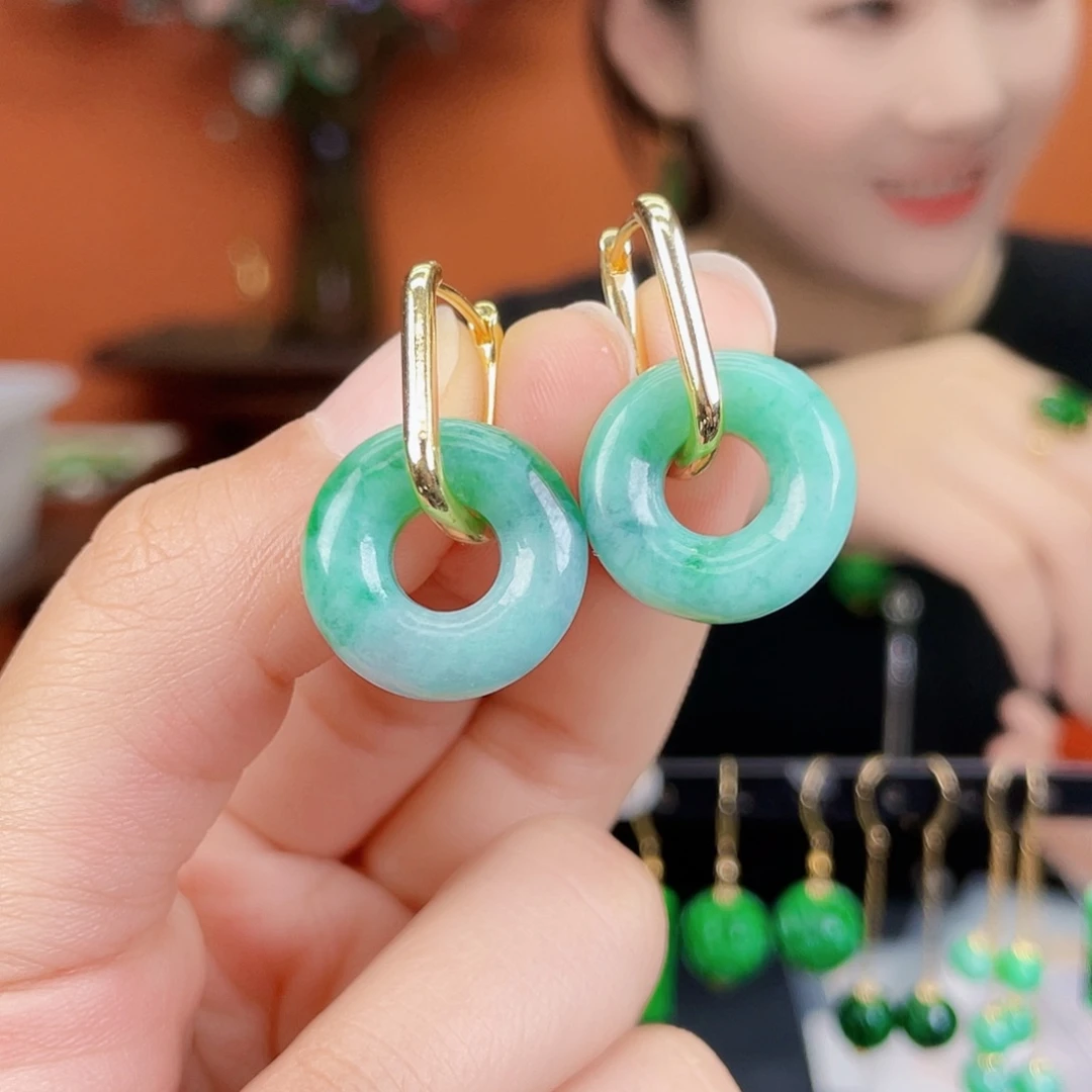 翡翠未镶嵌耳饰饰品