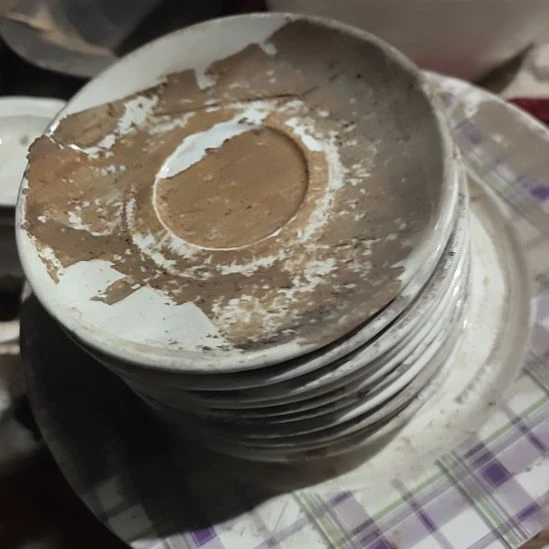 稻谷壳发十个碟子，口径15