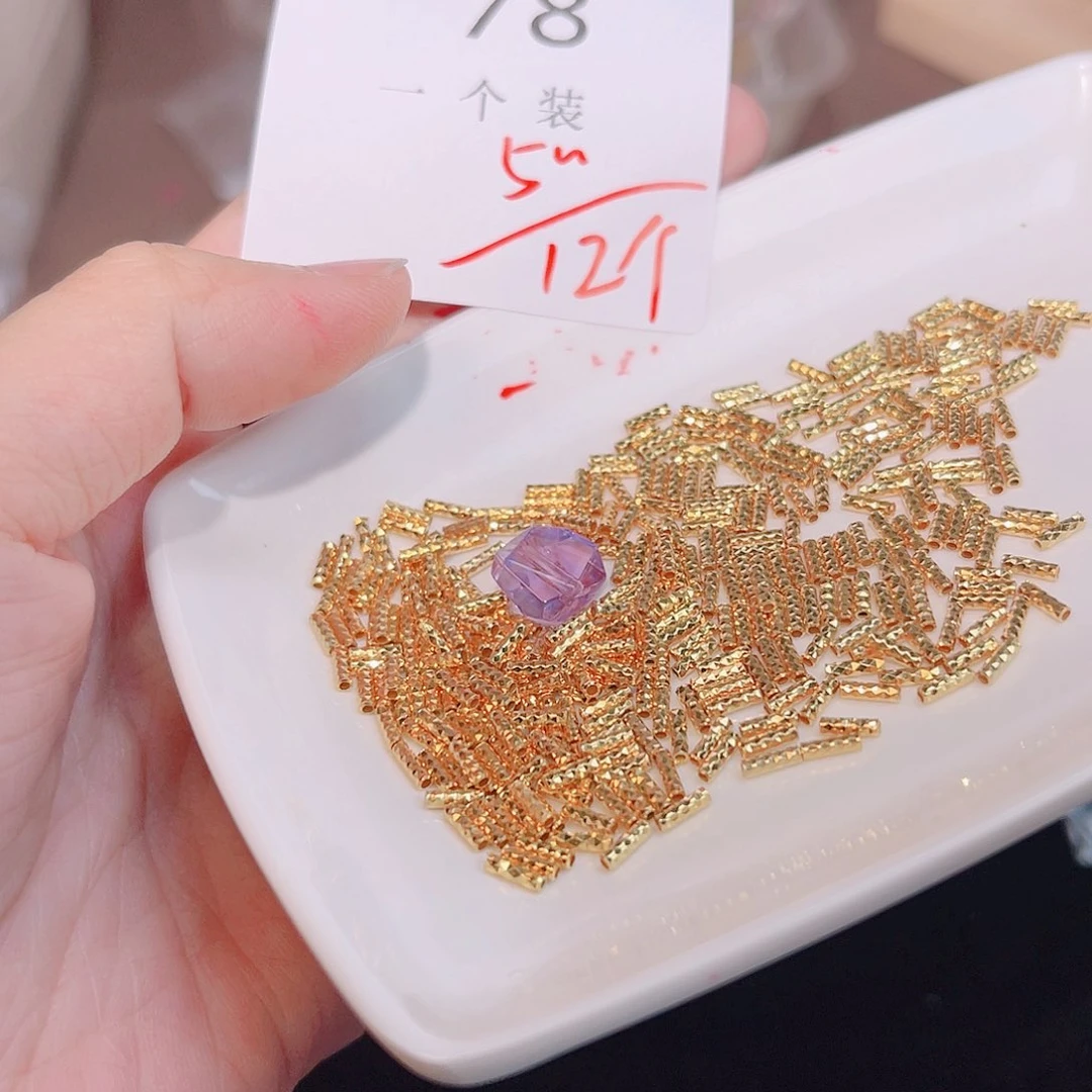 水晶珠宝半成品银S925镀金镶嵌78 。