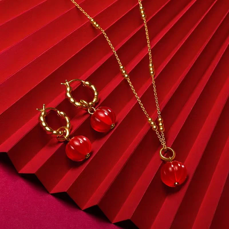 铜合金项链 《货号8279》灯笼吊坠项链（链长：40+5cm）