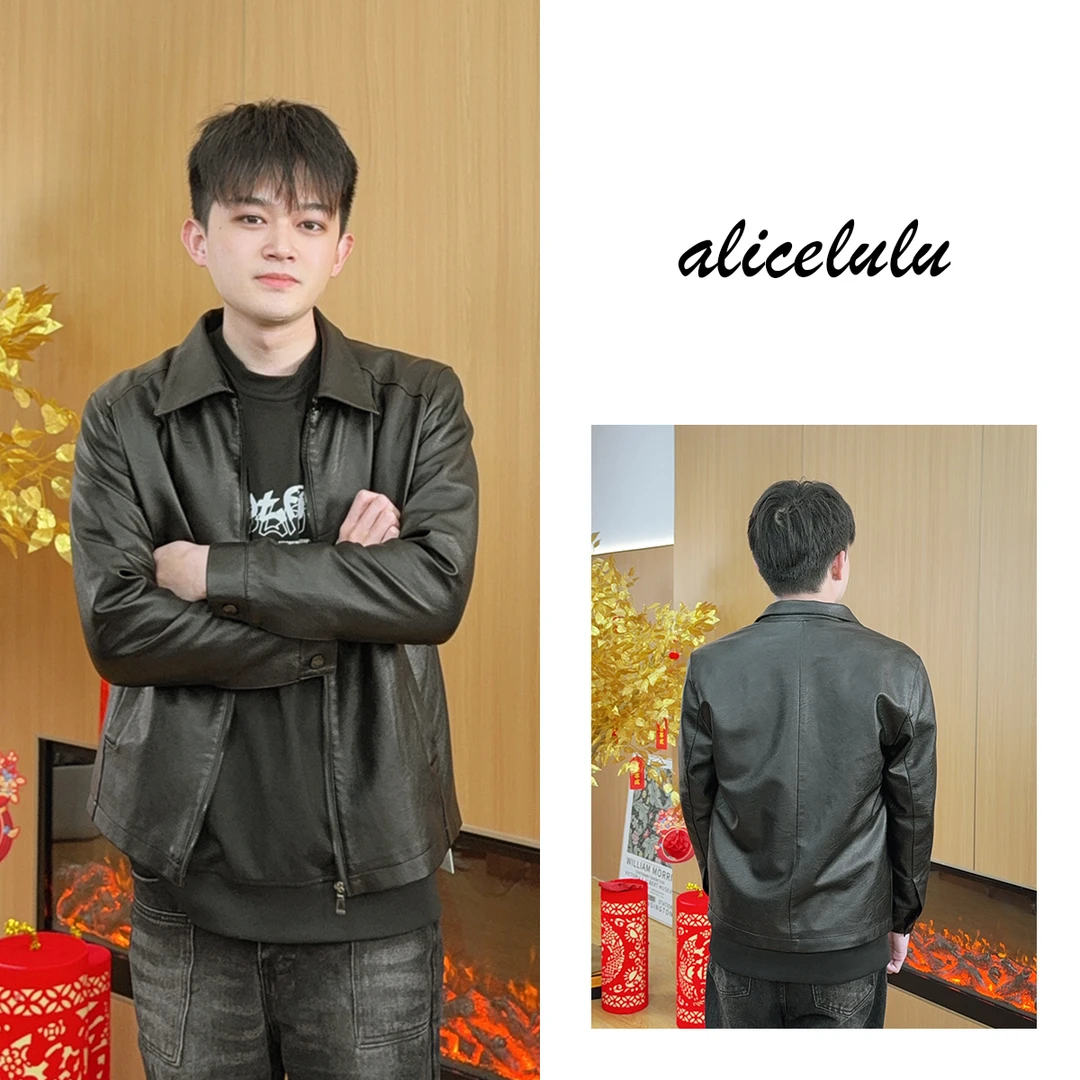 4 ALICE “潮流搭子”短外套柔软皮质 男款翻领 S2140653Ur