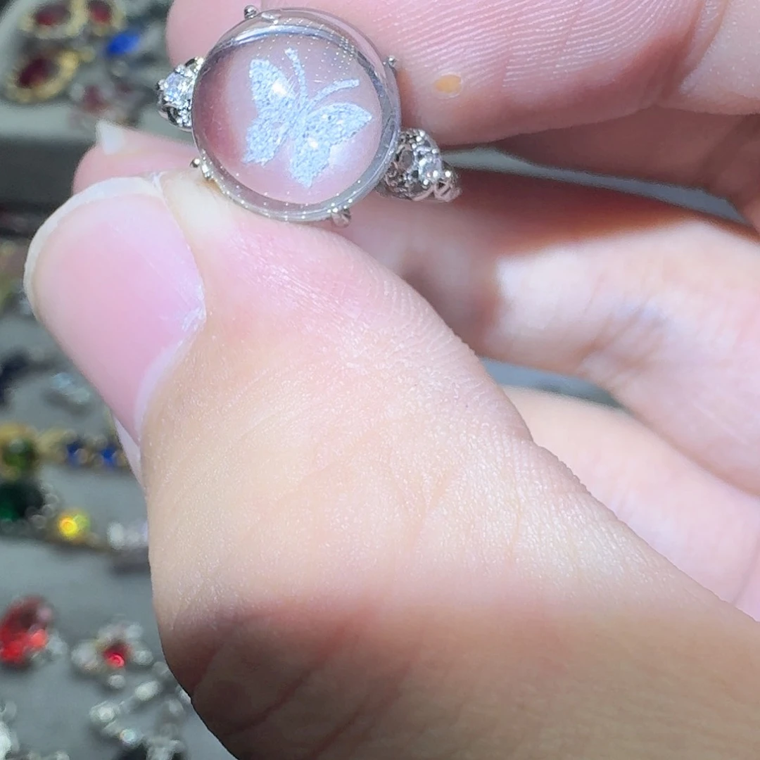 绿水晶戒指银S925镶嵌