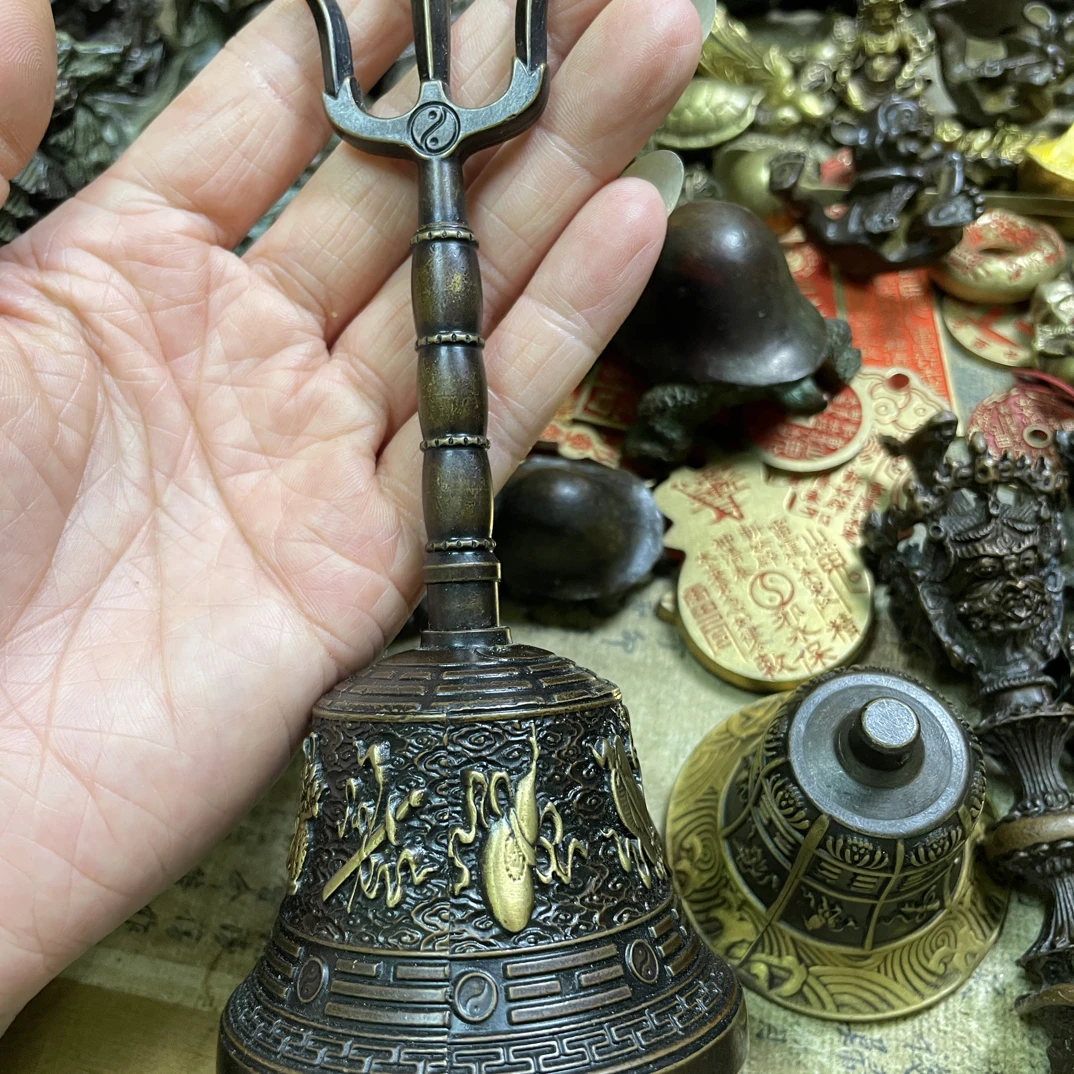 藏式纯铜摇铃摆件