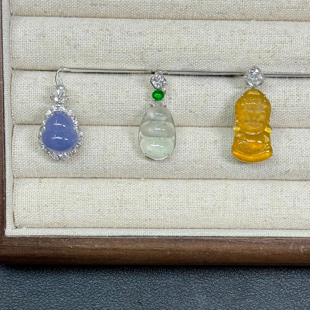 翡翠吊坠1件-18K金-多样性发货只发一件-AE14-BK|CXQ21