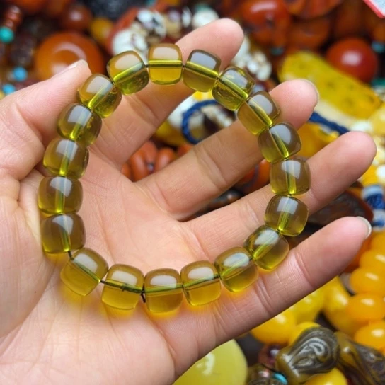 琥珀（花珀）手串未镶嵌蜜蜡