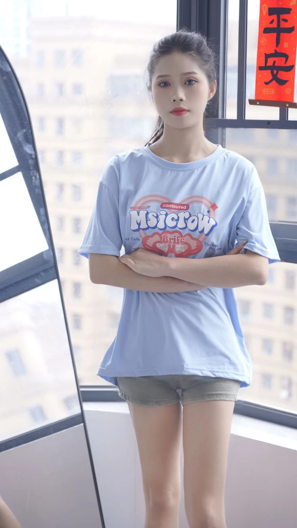 常规款半袖轻职风夏季短袖宽松常规休闲T恤印花春夏