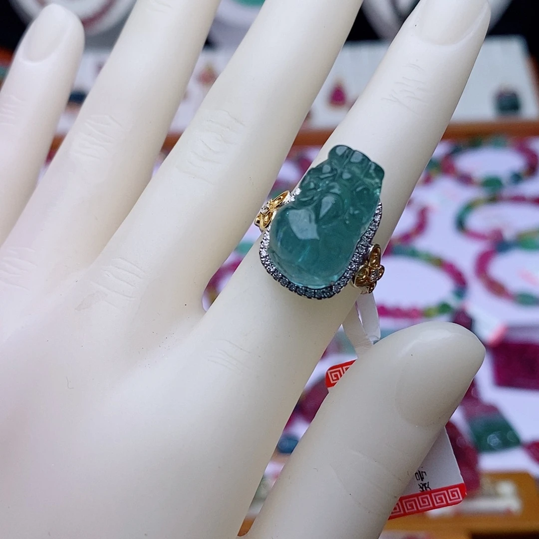 碧玺戒指18K金镶嵌碧玺戒指