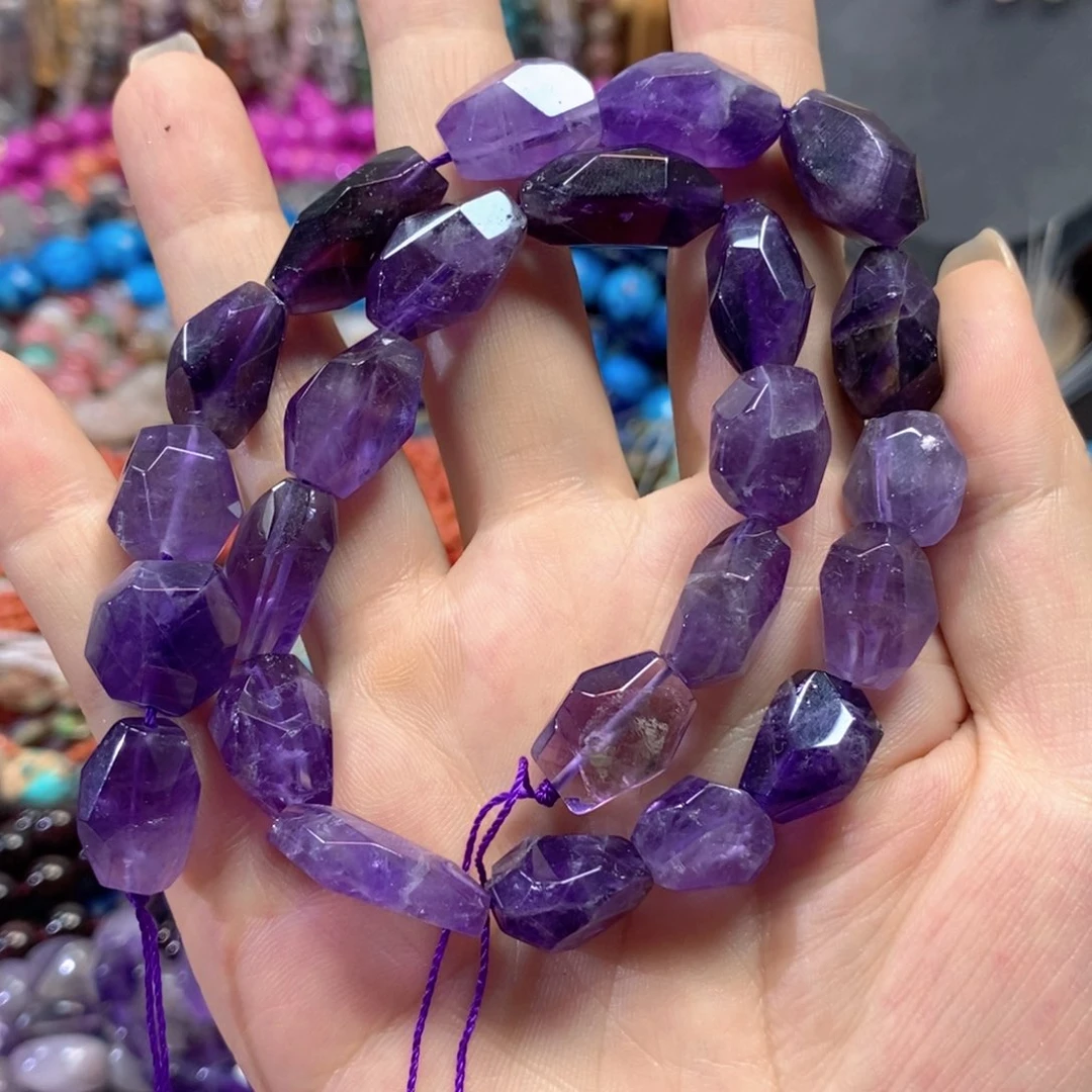 玛瑙/玉髓合金珠宝半成品乌拉圭紫水晶切面一条卡10左右