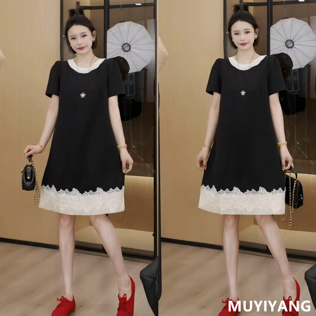 【鱼尾】设计感小众钉珠拼接网纱高定版连衣裙 裙长90 25-152#