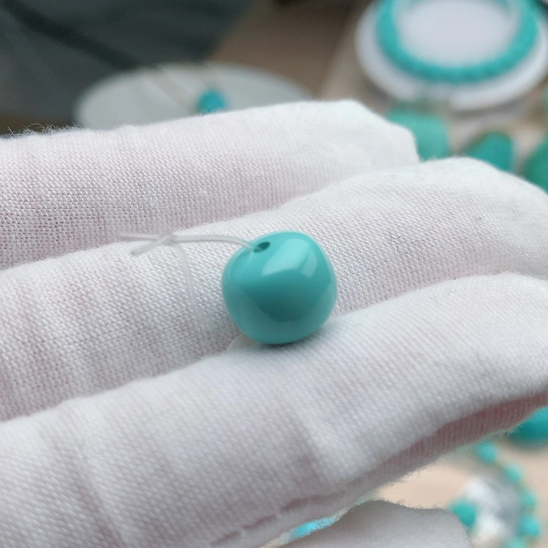 绿松石珠宝奇石未镶嵌10.3mm