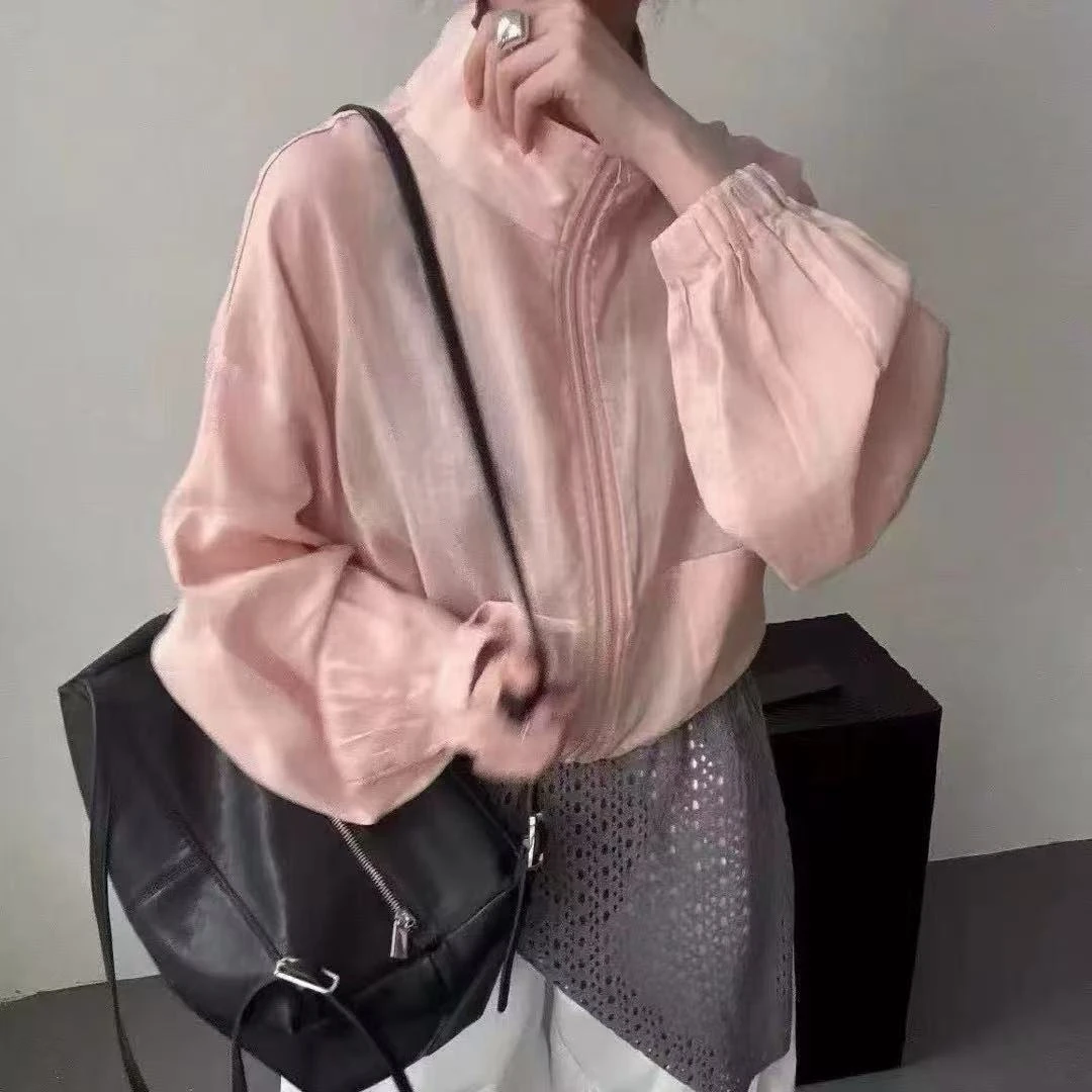 D5587时尚百搭薄款透气亲肤舒适2025新款潮流休闲女款小外套