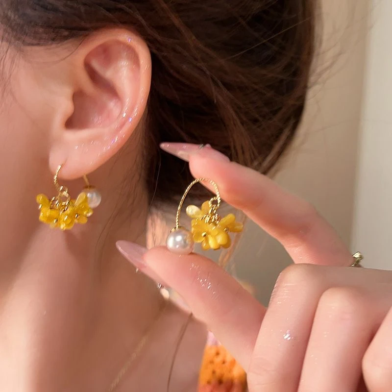 925银针耳饰 2025春夏新款亮色花朵甜美设计感百搭ins-212