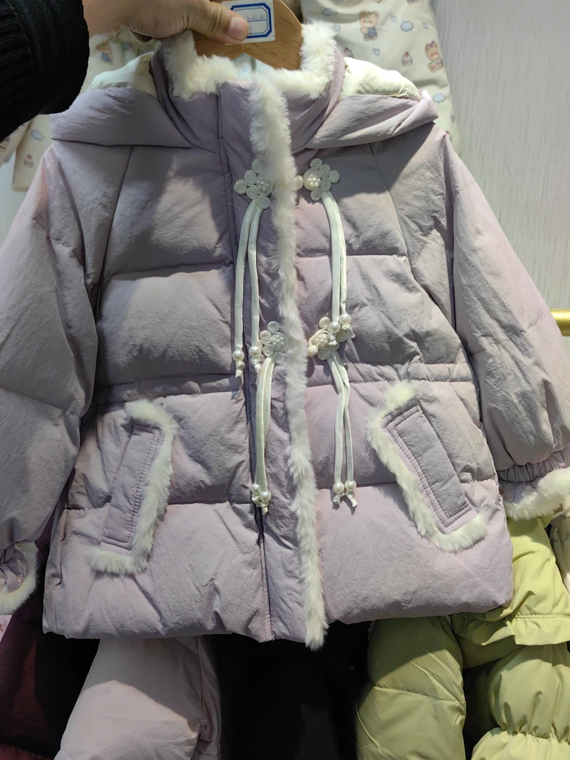 女宝羽绒服连帽时尚