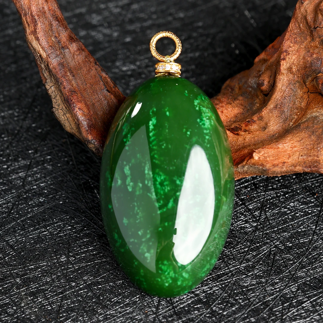 【春序】WDBS-268和田玉碧玉北极玉蛋面30*50mm