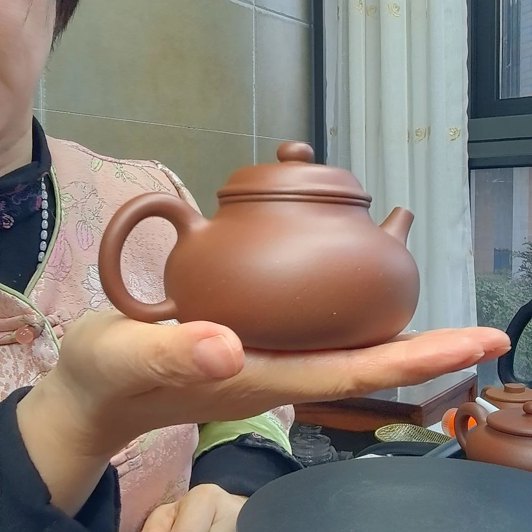 紫砂茶壶徒弟半手工制作瑕品，紫泥，200c