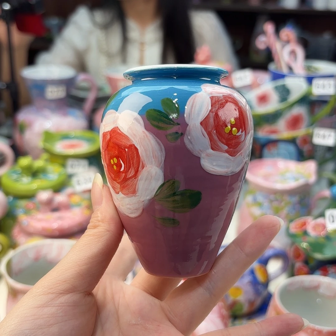 瓷片景德镇手绘高温釉下彩陶瓷茶具