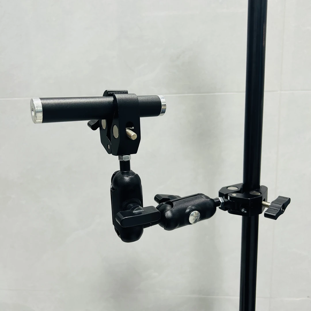 适用Insta360/Gopro相机摩托车双头大力夹骑行支架自拍杆固定支架