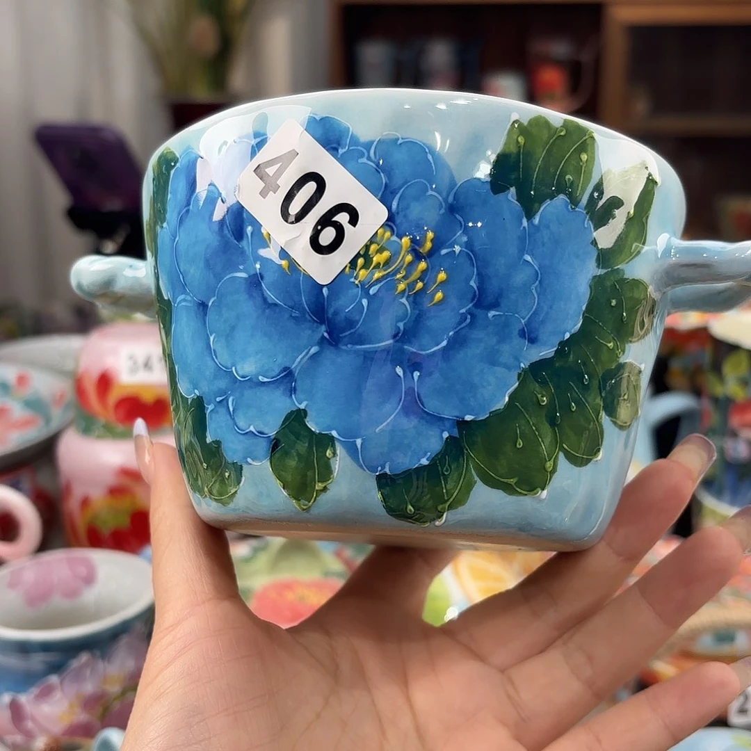 瓷片景德镇手绘高温釉下彩陶瓷茶具