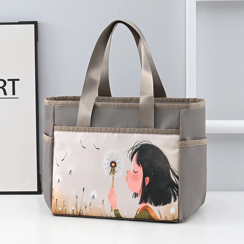 大容量饭盒手提袋卡通便当包学生带饭午餐袋上班餐包铝箔手提包