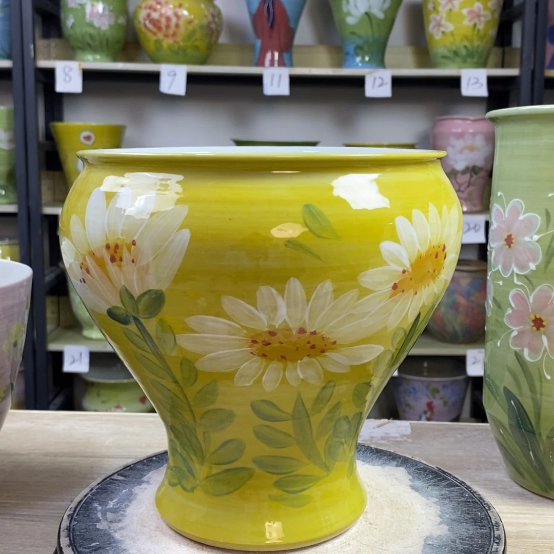 景德镇手工手绘陶瓷花盆