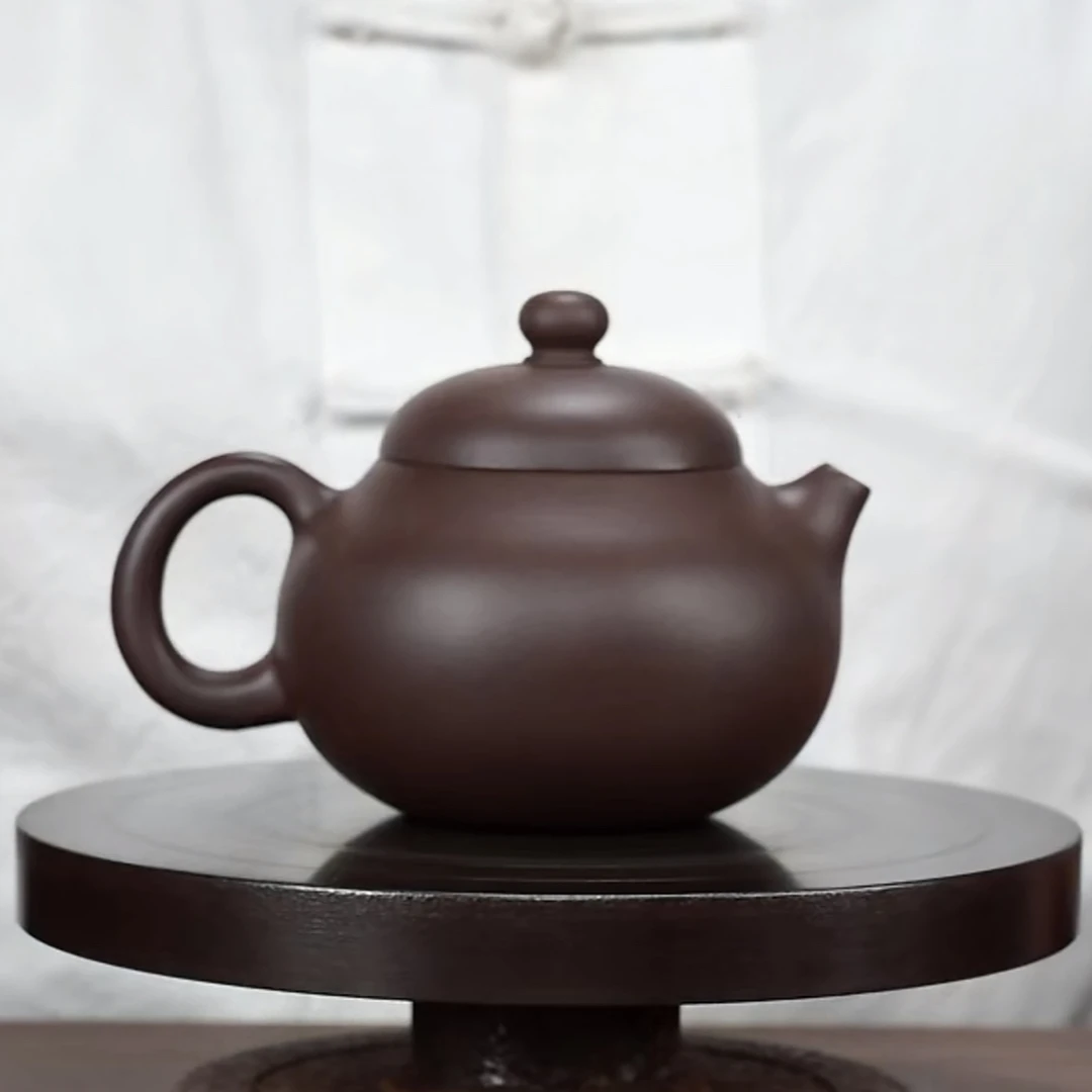 老紫泥文旦原矿紫砂手工制作