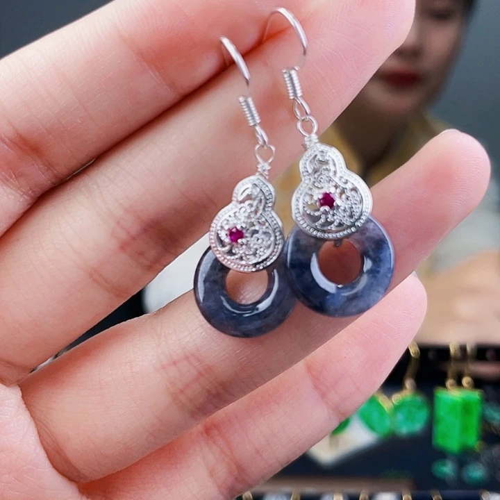 翡翠未镶嵌耳饰饰品