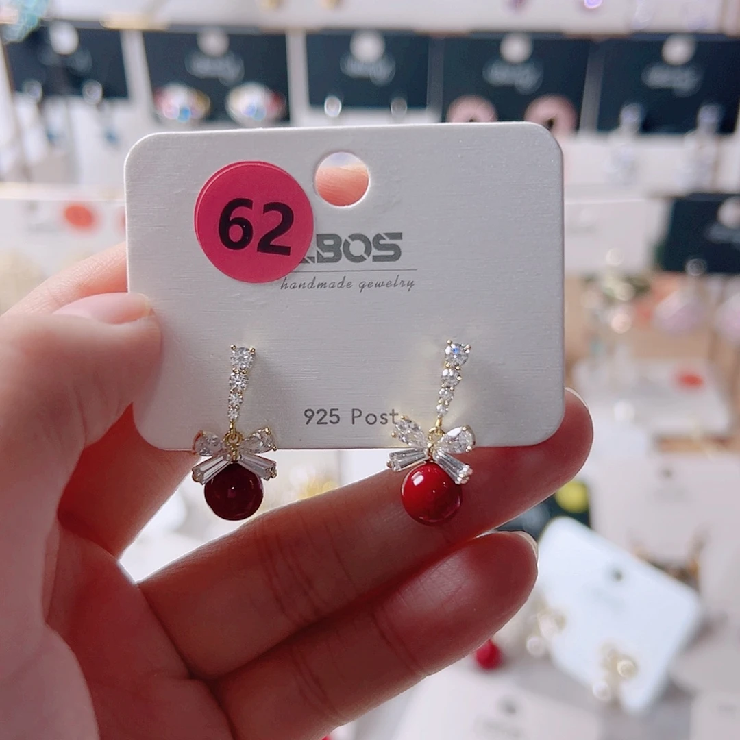 锆石纯铜合金耳环