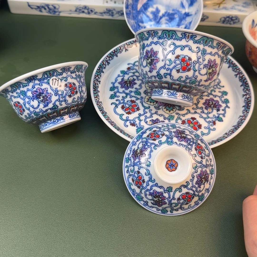 ?****?景德镇纯手工手绘茶具盛世唐宫三件套