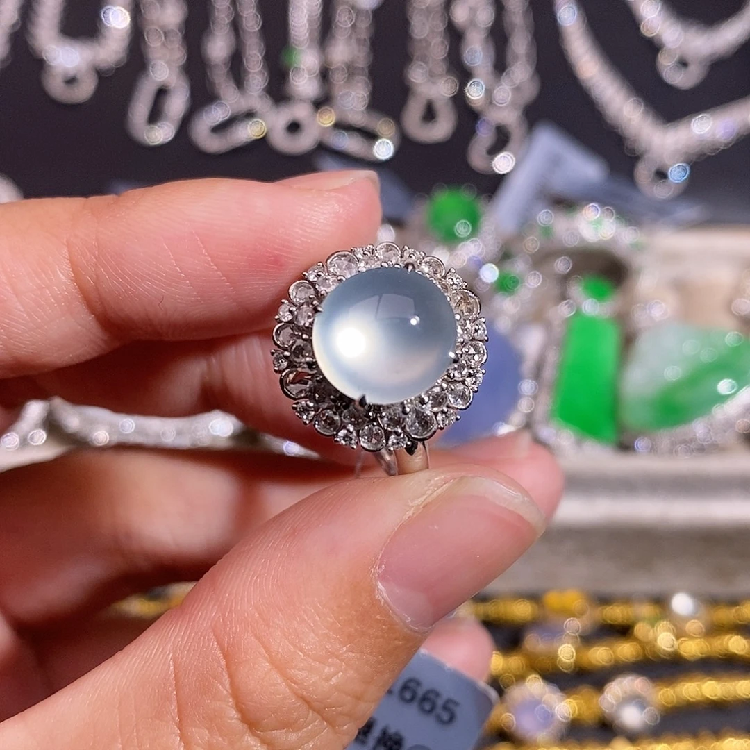 翡翠18K金镶嵌手链