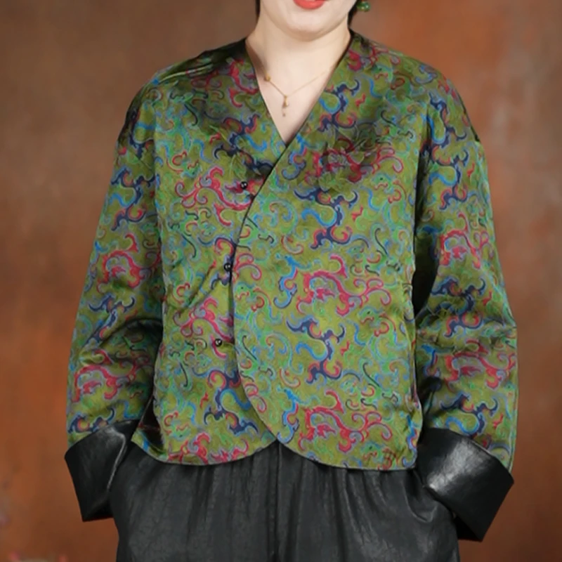 彩云·香云纱双面穿上衣100桑蚕丝真丝新中式国风高级感皮衣短外套