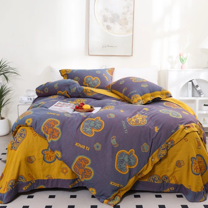 【经典小黄鸭】纯棉纱布四件套