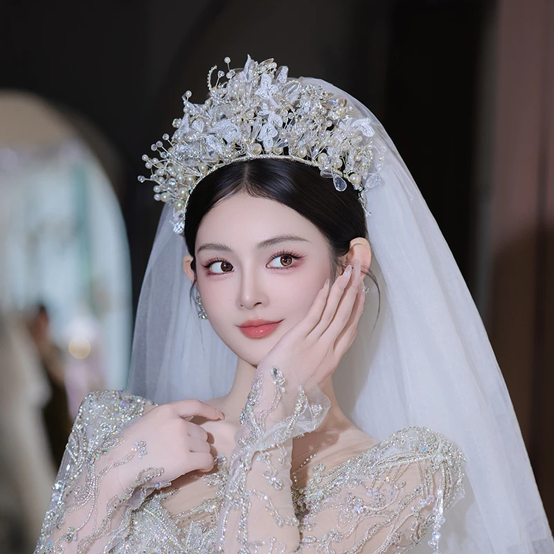合金婚庆饰品 新娘皇冠头饰韩式重工蕾丝唯美发箍结婚发饰品G0246