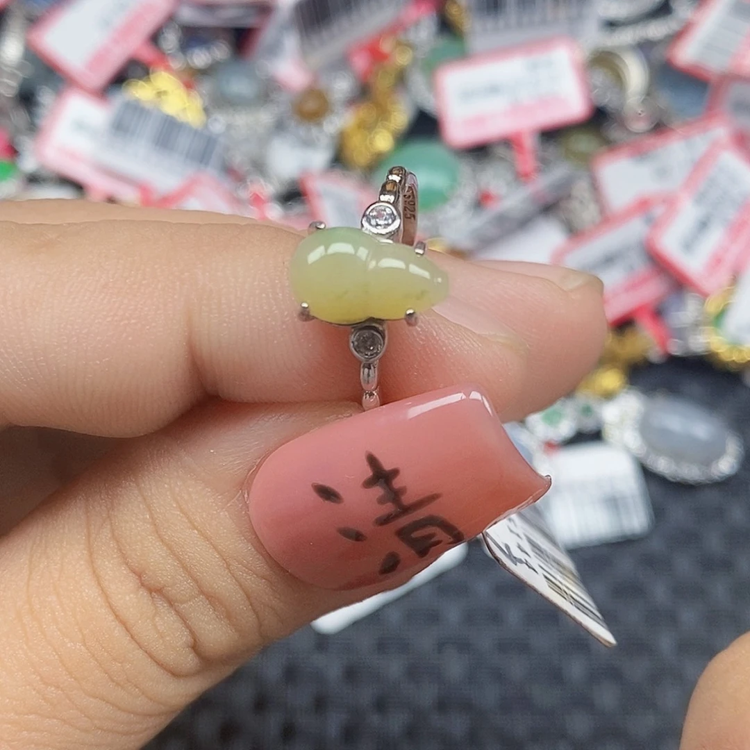 翡翠银S925镶嵌戒指
