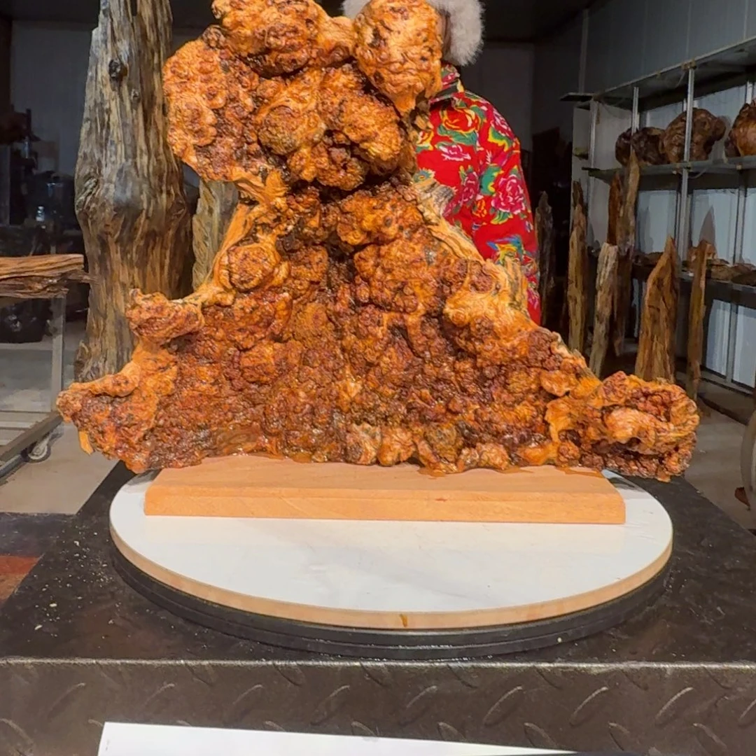 青***造木佳友琥珀木摆件