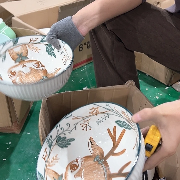 多彩鹿大汤碗2支哈哈哈哈