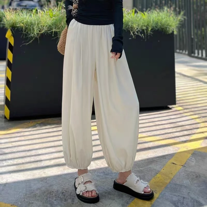 新款7288慵懒休闲灯笼裤女2025夏季薄款垂感高腰宽松休闲裤