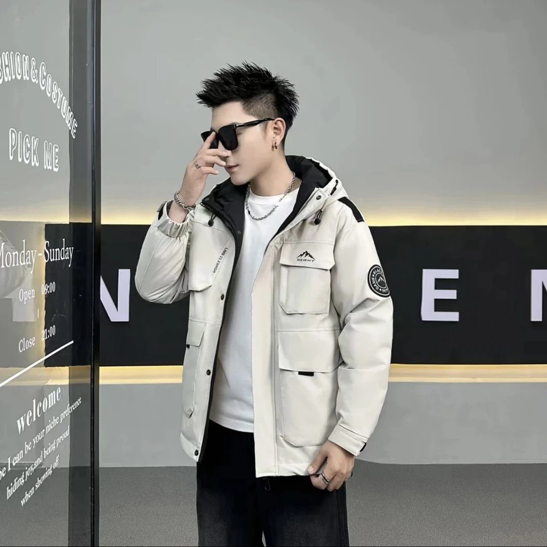 【雨神守护者】2024加厚新款潮牌冬季工装连帽冲锋衣夹克外套8027