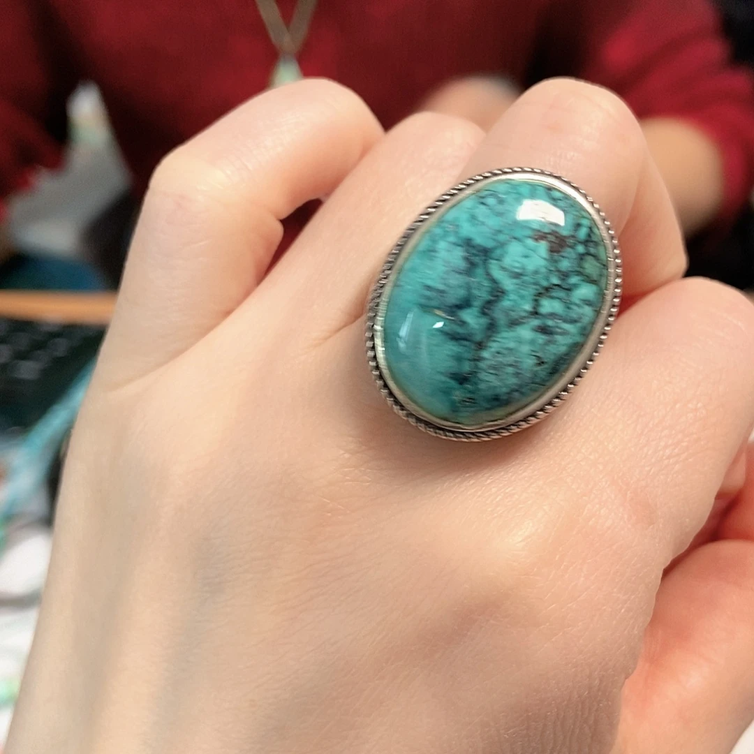 绿松石银S925镶嵌珠宝奇石