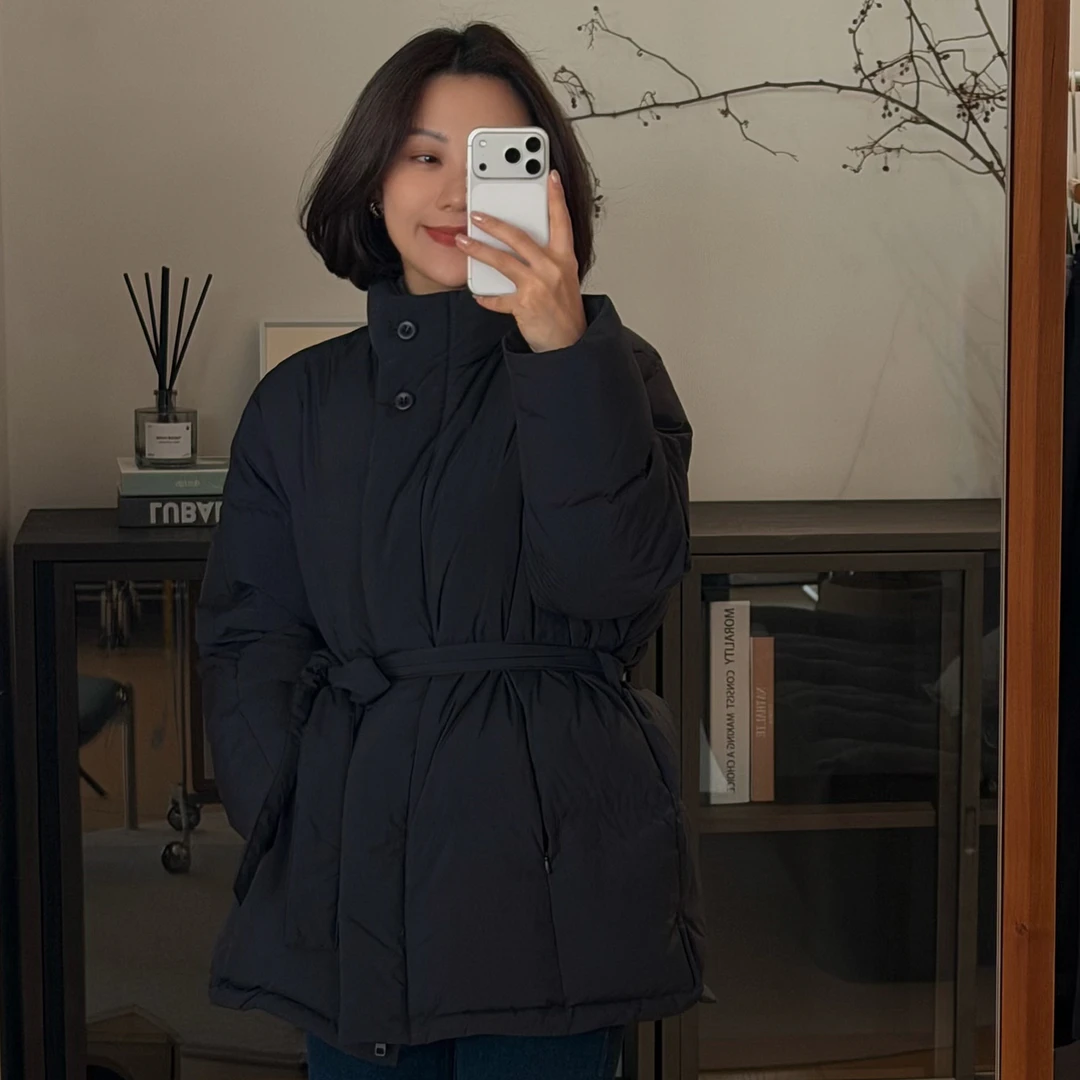 XIYE&W【藏蓝轻束暖羽绒】简约保暖冬季羽绒服