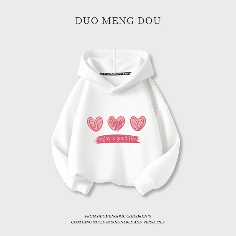 女童2025新款秋装卫衣儿童连帽潮流时尚百搭运动上衣适合中大童LZ