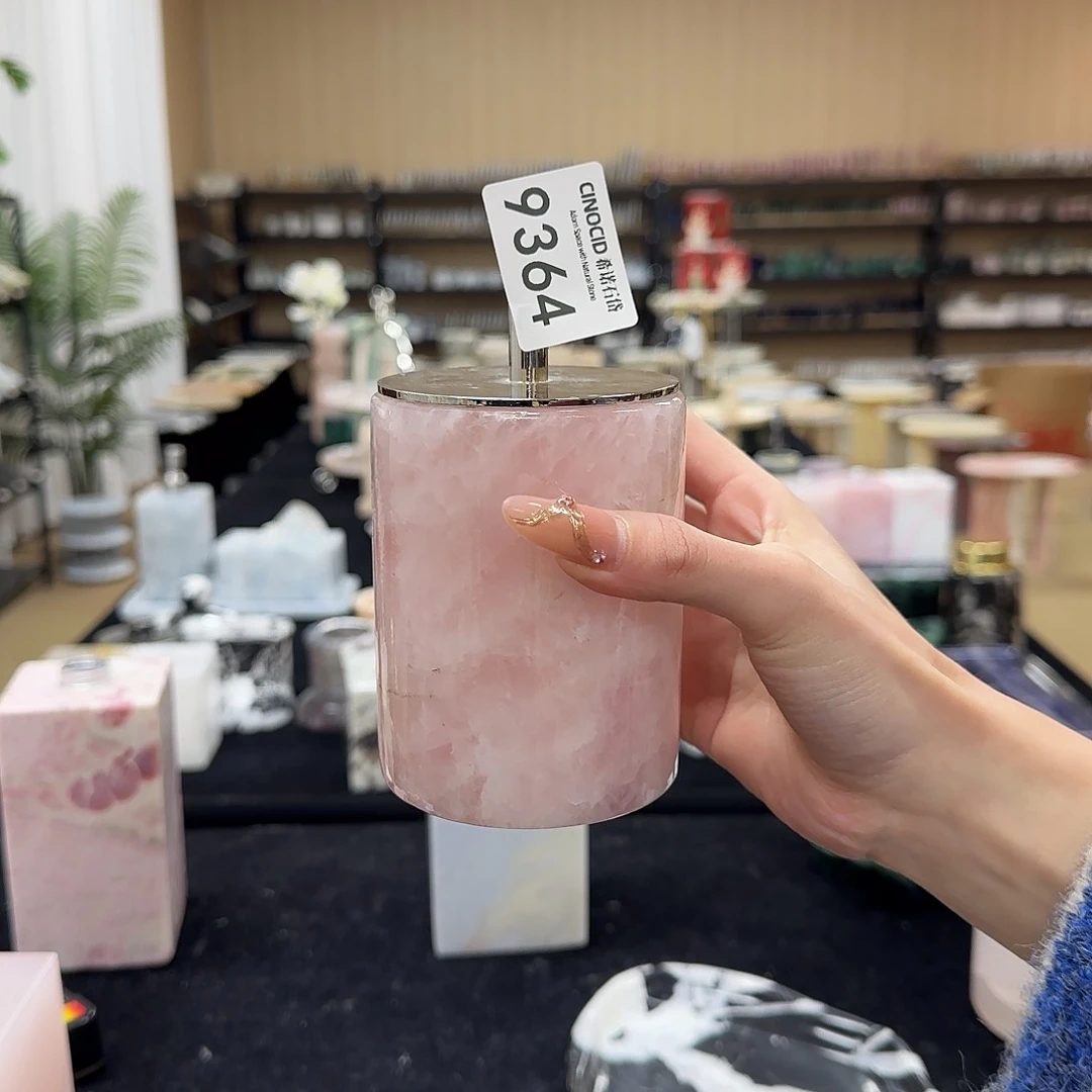 9364粉水晶棉签罐