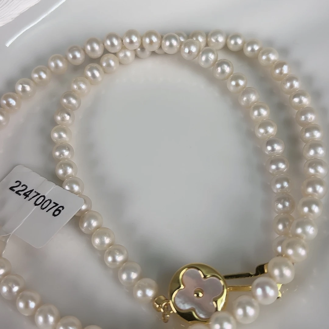 银S925镶嵌手绳淡水珍珠