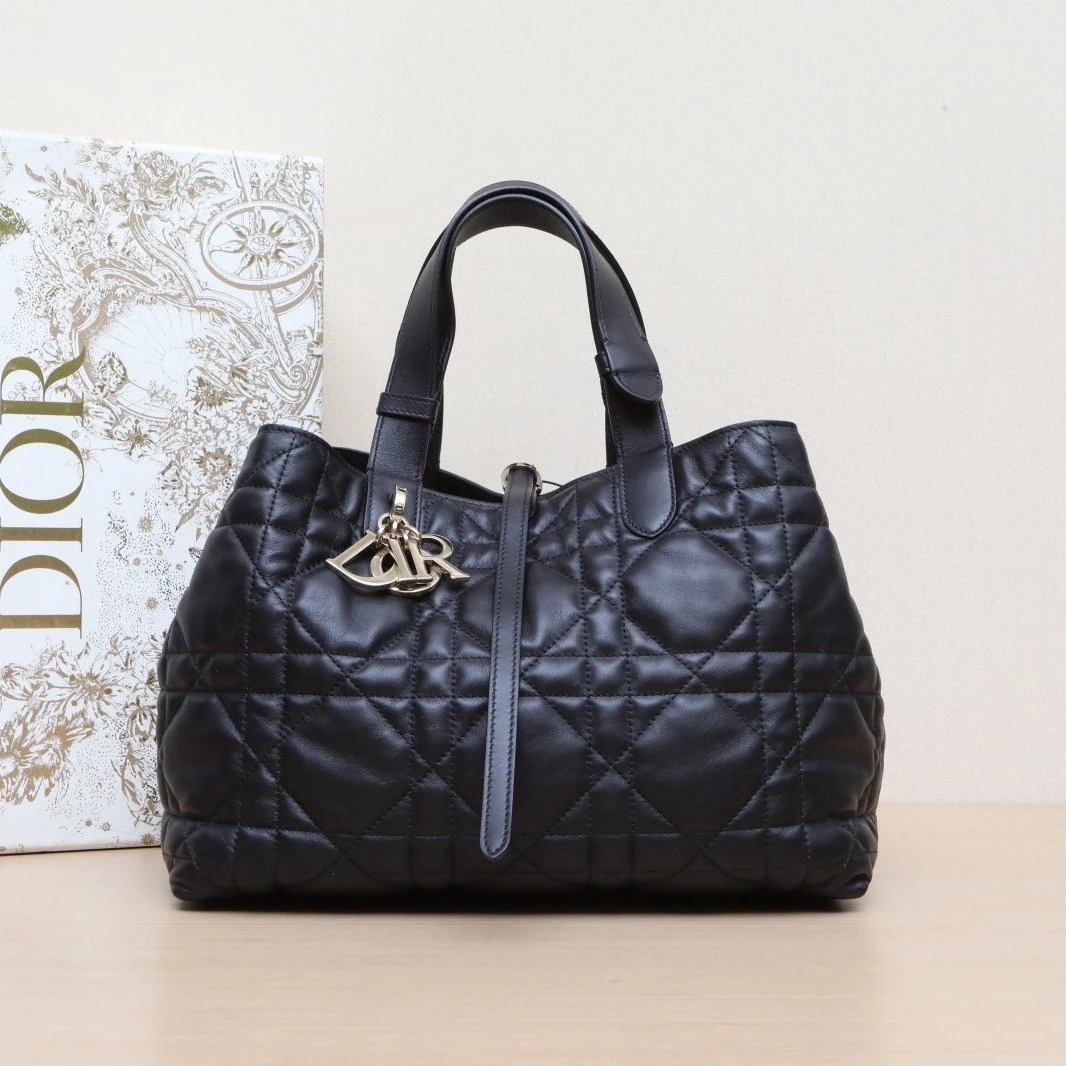 99新 DIOR/迪奥 【小花念念】Toujours 手提单肩包 中号 黑色