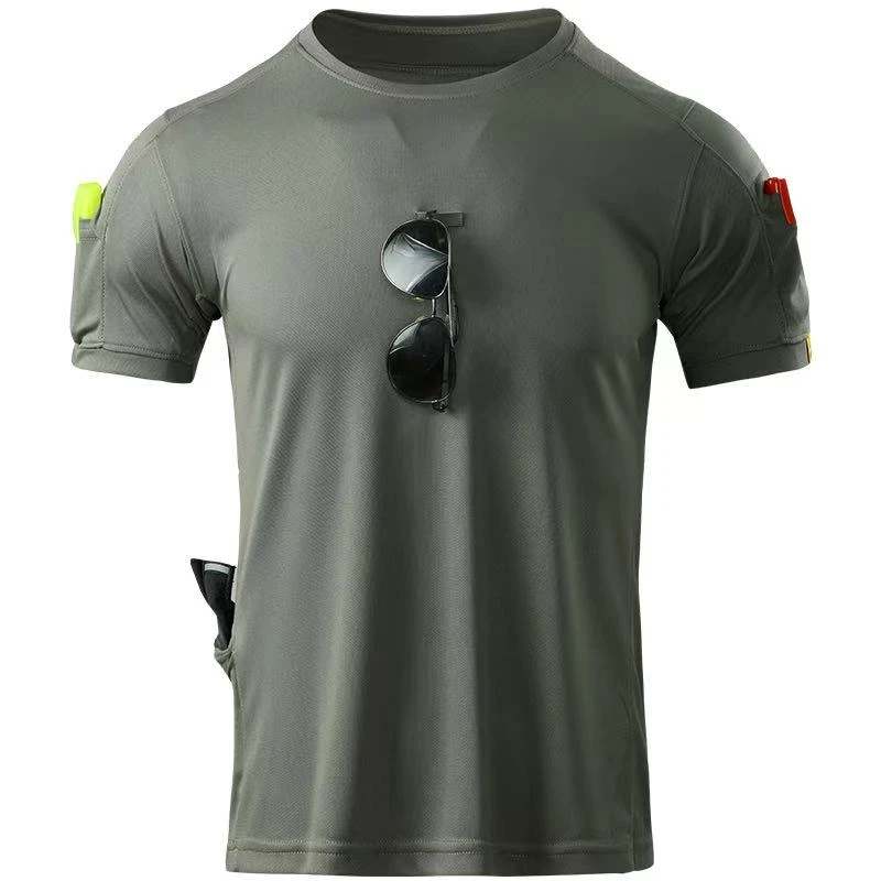 夏季战术速干户外休闲体恤多功能弹力圆领翻领透气短袖半袖速干衣