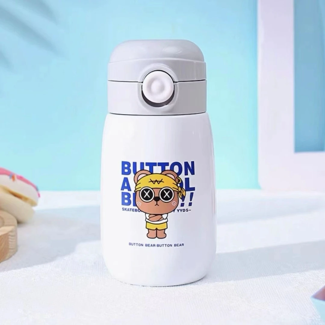 新款小熊304不锈钢便携随行小容量卡通弹跳保温杯保温壶