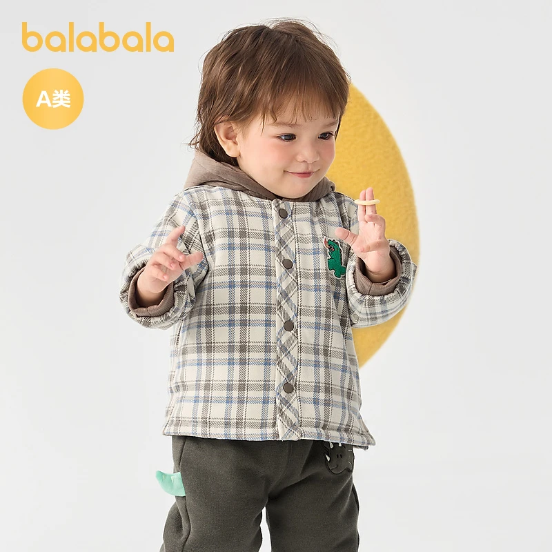 巴拉巴拉儿童外套男童衣服秋冬宝宝棉服立体连帽可爱时尚洋气萌趣