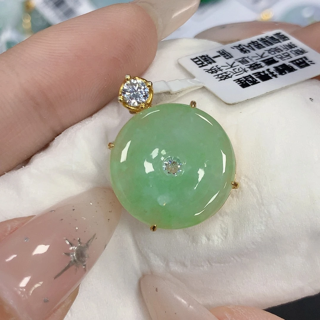 颈饰银S925镶嵌翡翠