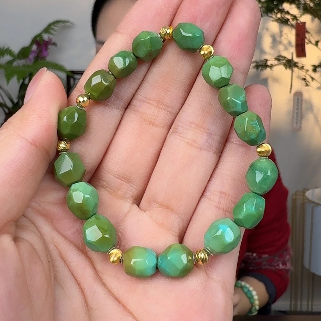 绿松石18K金镶嵌珠宝奇石