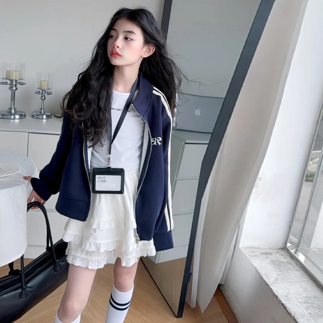 女童外套春秋2025新款女大童洋气女孩卫衣儿童秋装休闲棒球服上衣