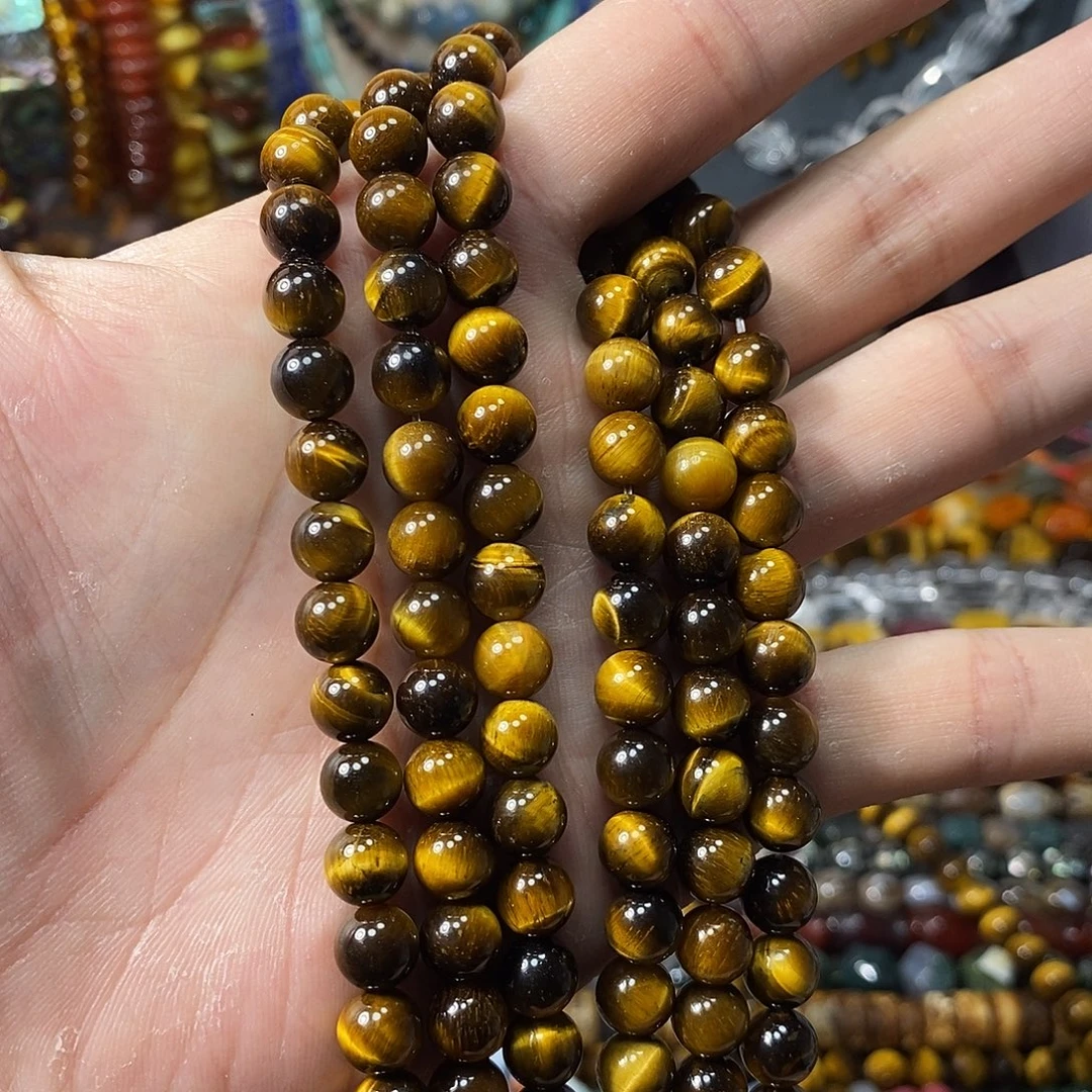 石英质玉未镶嵌，A品虎眼8mm，
